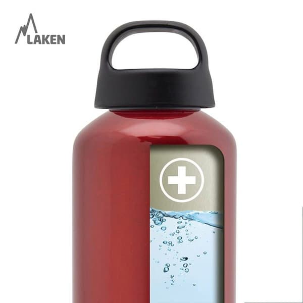 Laken - 31-OR - Klassisk vattenflaska med skruvlock och bred mun 600 ml orange