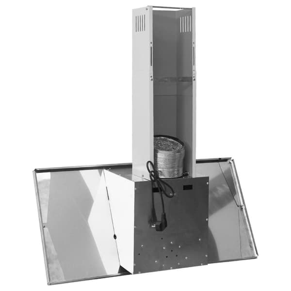 vidaXL Köksfläkt 90 cm rostfritt stål och härdat glas silver