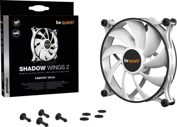 Be Quiet! Shadow Wings 2 PWM-vifte, 140 mm, hvit