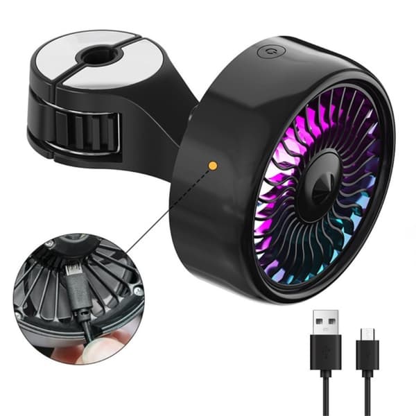 Auton takaistuimen tuuletin matkustajille 3 nopeudella RGB-valo