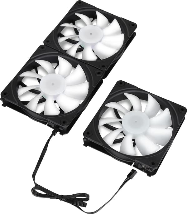 Blackstorm Luna UF120 ARGB PWM-viftepakke, svart, 120 mm, 3 stk. pakke