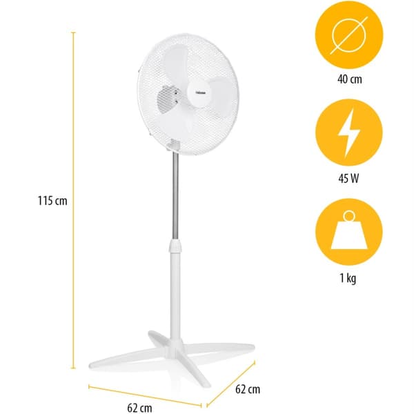 Tristar Golvfläkt 23cm Justerbar Höjd 85-115 cm