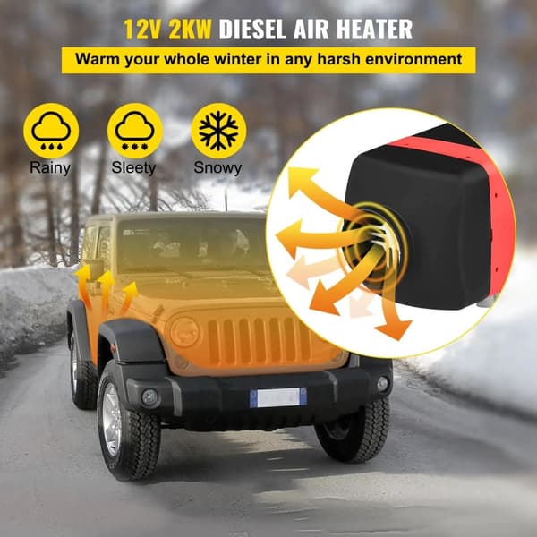 2KW 12V fordonsparkeringsvärmaresats, högeffektiv dieselluftvärmare, låg energiförbrukning, intelligent LCD-kontroll