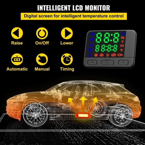 2KW 12V fordonsparkeringsvärmaresats, högeffektiv dieselluftvärmare, låg energiförbrukning, intelligent LCD-kontroll