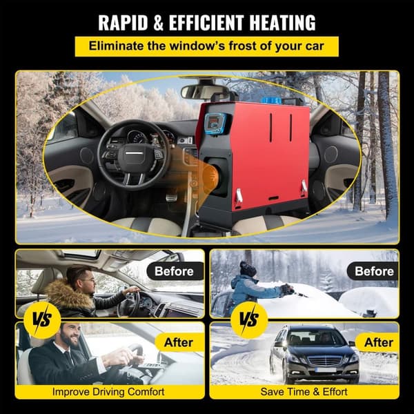 8KW allt-i-ett bilparkeringsvärmare med ljuddämpare, energibesparande dieselluftvärmare, lågt brus, med LCD-skärm/fjärrkontroll