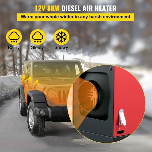 8KW allt-i-ett bilparkeringsvärmare med ljuddämpare, energibesparande dieselluftvärmare, lågt brus, med LCD-skärm/fjärrkontroll