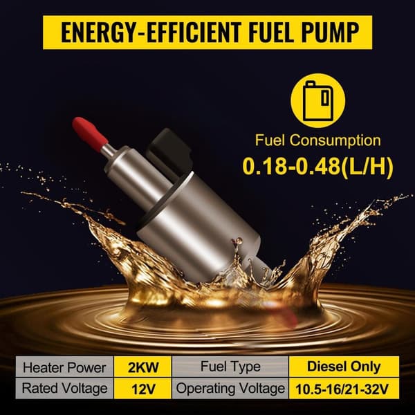 12V 2KW effektiv dieselluftvärmare med LCD/fjärrkontroll, låg energiförbrukning