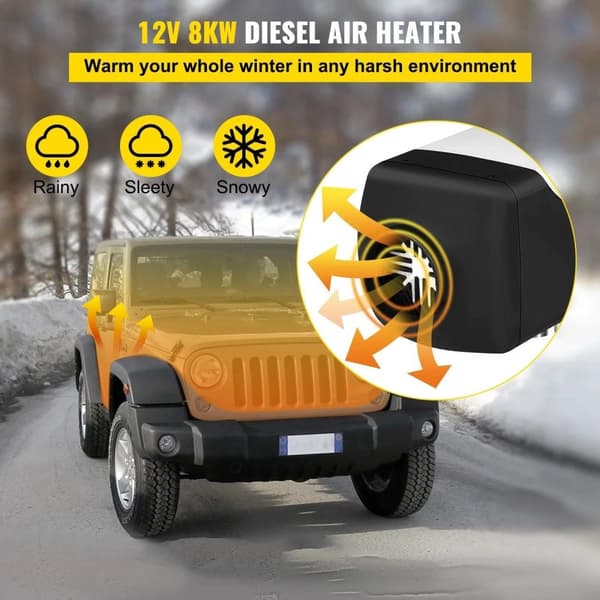 12V 8KW effektiv dieselluftvärmare med LCD/fjärrkontroll, låg energiförbrukning