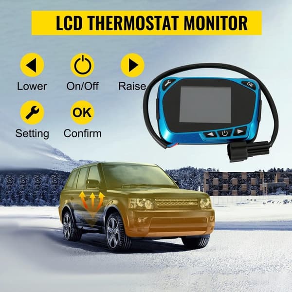 12V 5KW energibesparande integrerad dieselluftvärmare,4 luftuttag,LCD-kontroller