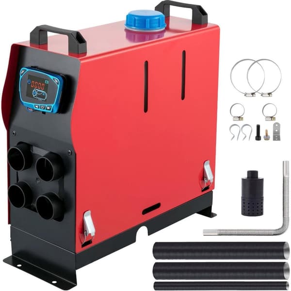 12V 5KW energibesparande integrerad dieselluftvärmare,4 luftuttag,LCD-kontroller