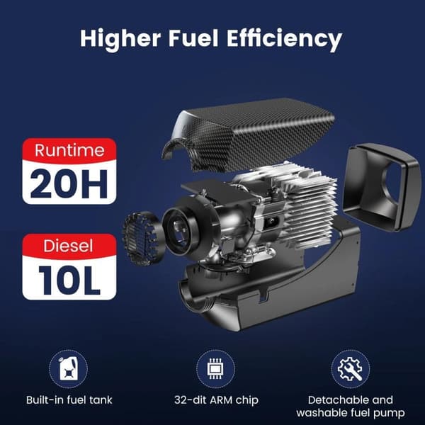 5-8KW 12V bilparkeringsvärmare, 12V dieselluftvärmare med fjärrkontroll och LCD-skärm