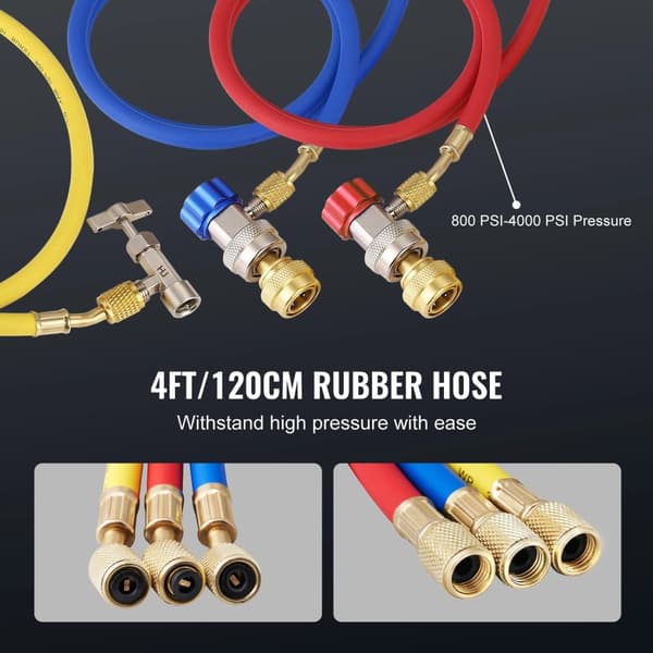 3.5CFM A2L AC vakuumpump och grenrörsmätare kit, hög prestanda, effektiv drift, bekväm och bärbar