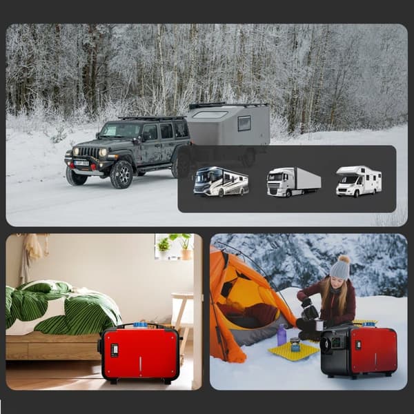 Sunster 8KW Dieselvärmare 230V, 12V/24V, med Bluetooth-anslutning, LCD och fjärrkontroll,  Effektiv Värme, Låg Ljudnivå, WEBASTO