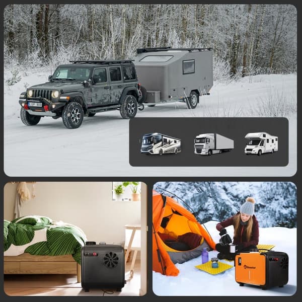 Sunster 8KW diesellämmitin 230V, 12V / 24V, Bluetooth-yhteydellä, LCD ja kaukosäädin, tehokas lämmitys, hiljainen, WEBASTO