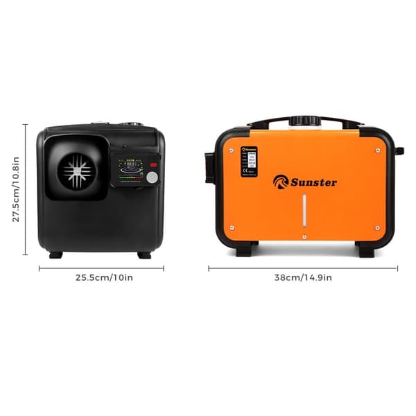 Sunster 8KW diesellämmitin 230V, 12V / 24V, Bluetooth-yhteydellä, LCD ja kaukosäädin, tehokas lämmitys, hiljainen, WEBASTO