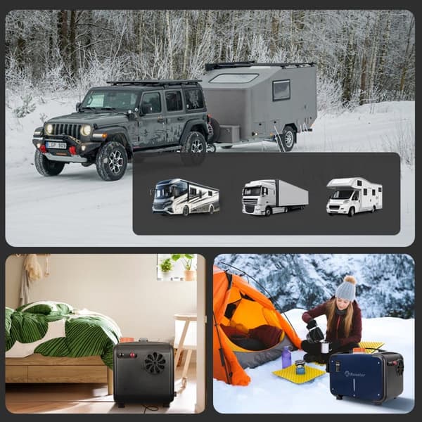 Sunster 8KW diesellämmitin 230V, 12V / 24V, Bluetooth-yhteydellä, LCD ja kaukosäädin, tehokas lämmitys, hiljainen, WEBASTO