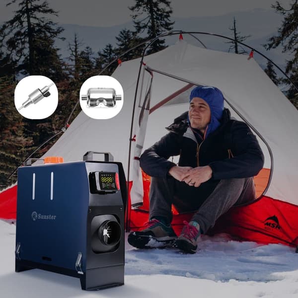Sunster 8KW diesellämmitin 230V, 12V / 24V, Bluetooth-yhteydellä, LCD ja kaukosäädin, tehokas lämmitys, hiljainen, WEBASTO