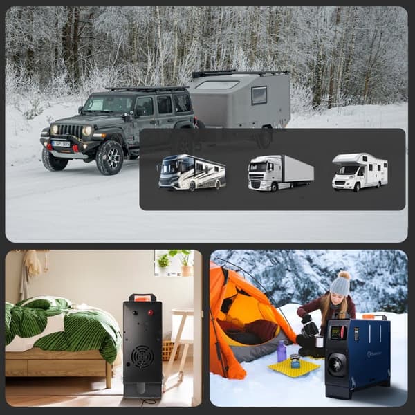 Sunster 8KW diesellämmitin 230V, 12V / 24V, Bluetooth-yhteydellä, LCD ja kaukosäädin, tehokas lämmitys, hiljainen, WEBASTO