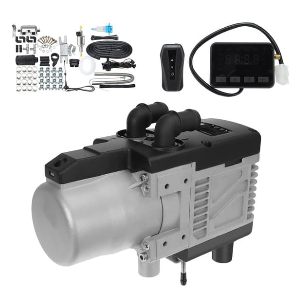 Sunster 12V 5KW bensiini / dieselilmalämmitin vedenlämmitin kaukosäätimellä LCD-virtapainike diesel bensiini GM-kuorma-auto