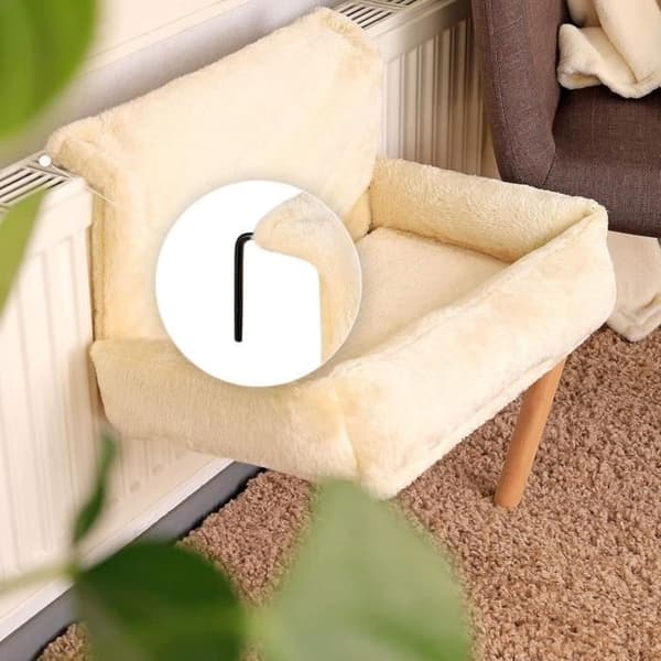 Lionto Värmebädd för Katter med Mjuk Fleeceöverdrag, Beige