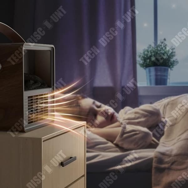 TD® Ny minivärmare vintervärmare liten bärbar simulerad flamma elektrisk värmare hem sovrum plug-in värmare