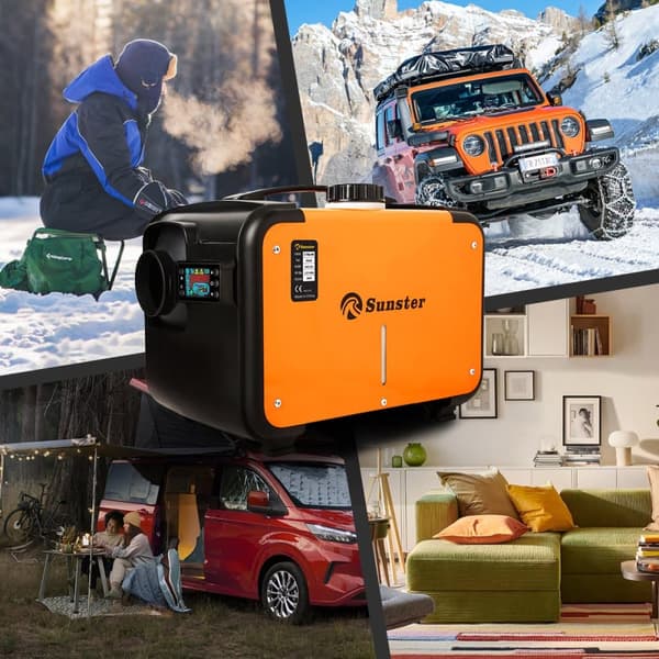 SUNSTER Diesel-ilmanlämmitin 12V 8kW, kannettava ohjaamon lämmitin LCD-näytöllä ja kaukosäätimellä autoon, kuorma-autoon, matkailuautoon