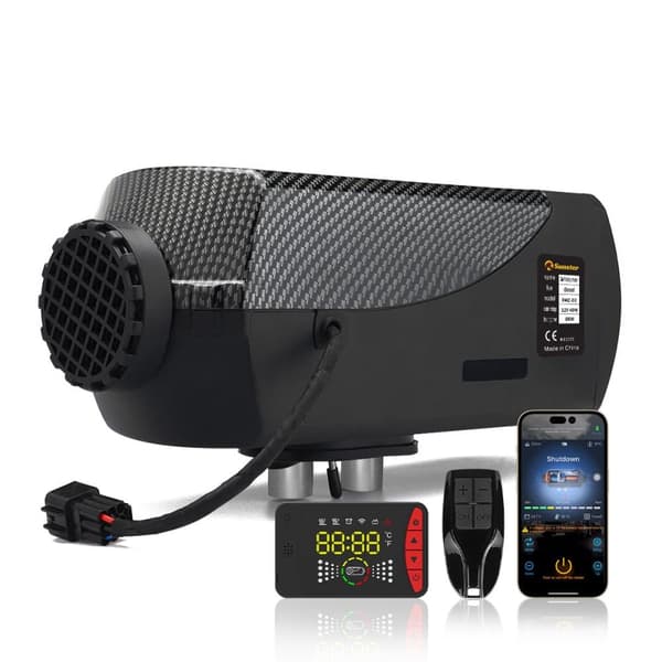 Sunster 2KW diesellämmitin 12V/24V, Bluetooth-yhteydellä, LCD ja kaukosäädin, tehokas lämmitys, hiljainen, WEBASTO