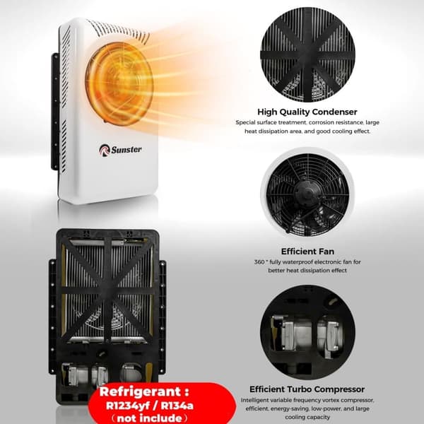 Sunster 12/24V Luftkonditionering för Lastbil & Husbil – Tyst & Energieffektiv Klimatanläggning / Aircondition Husbil