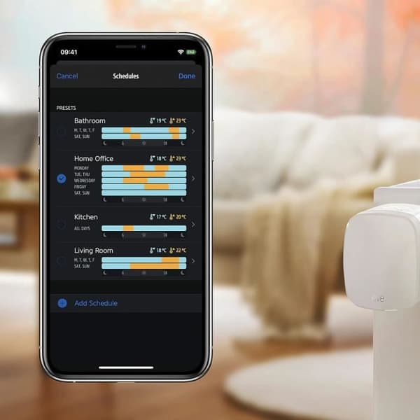Eve Thermo Apple Home Set om 4 - Intelligent Radiatortermostat med LED-display