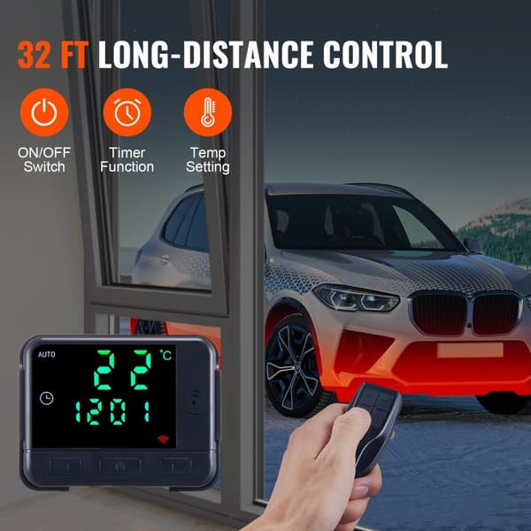2kW 12V tyst effektiv dieselluftvärmare med LCD panel och fjärrkontroll, låg energiförbrukning, överhettningsskydd