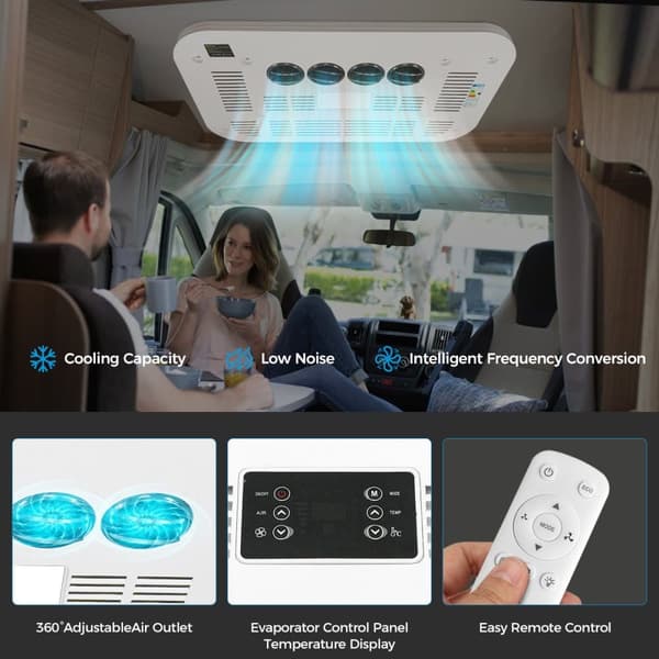 Sunster 12V RV A/C Luftkonditionering för Lastbil & Husbil – Tyst & Energieffektiv Klimatanläggning