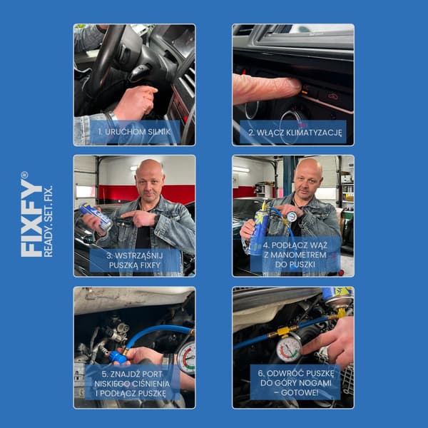 FIXFY 3in1 500ml ilmastointilaitteen täyttökaasu - 2x ISO PURKKI +70% R134a
