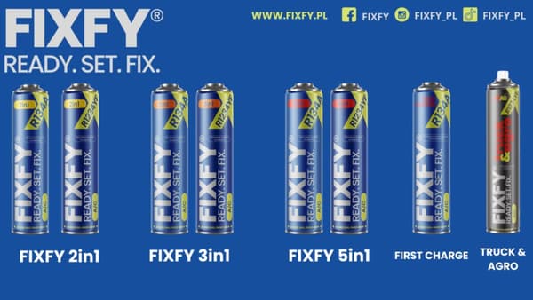 FIXFY 2in1 500ml ilmastointilaitteen täyttösarja - ISO KANSSA + letku + R1234yf-sovitin