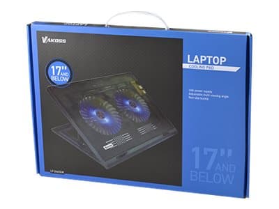 VAKOSS - Fläkt till bärbar dator/notebook - 17" - 130 mm Svart