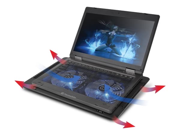 Thermaltake Massive 14² - Vifte for bærbar PC - med 2-ports USB-hub - 140 mm - svart