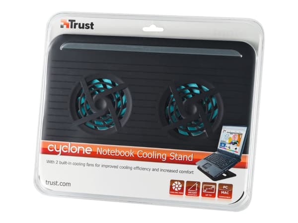Trust Cyclone Notebook Cooling Stand - Ställ för bärbar dator - med kylfläkt