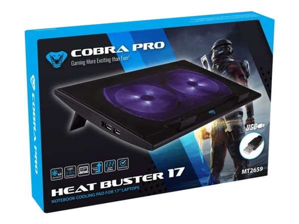 Media-Tech HEAT BUSTER 17 MT2659 - Tuuletin kannettavaan tietokoneeseen - 15.6" - 17" - 135 mm