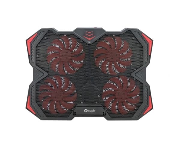 C-TECH Zefyros, 43,9 cm (17.3"), 4 styck, 14 cm, 900 RPM, Svart, Röd