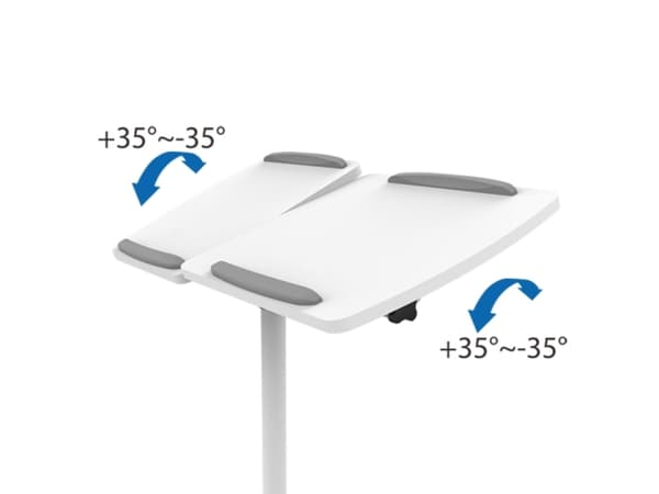 LogiLink BP0067A, Multimediavaunu, Valkoinen, Terästä, 10 kg, 0 - 35°, 2 hyllyä