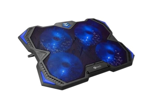 C-TECH GCP-01B, 43,9 cm (17.3"), 4 stykker, 14 cm, 900 RPM, Svart, Blå Sort