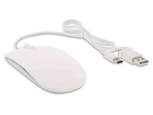 LMP MS-1657C, Optisk, USB Type-A, 1600 DPI, Vit Vit