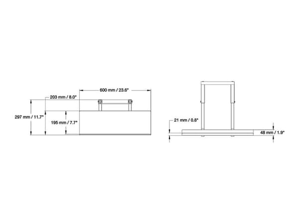 Neomounts PLASMA-M2KEYB, Kannettavan tietokoneen teline, Musta, 1 kg, 600 mm, 195 mm, 625 mm