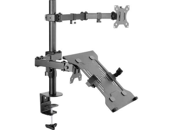 SpeaKa Professional SP-MM-302, Arm till bärbar dator och monitor, Svart, 25,4 cm (10"), 39,6 cm (15.6"), 81,3 cm (32"), 12 kg Svart