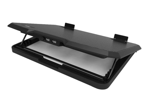 PORT Ergonomic Cooler Pro - Notebookvifte - med 2-porters USB-hub - 17" - 140 mm