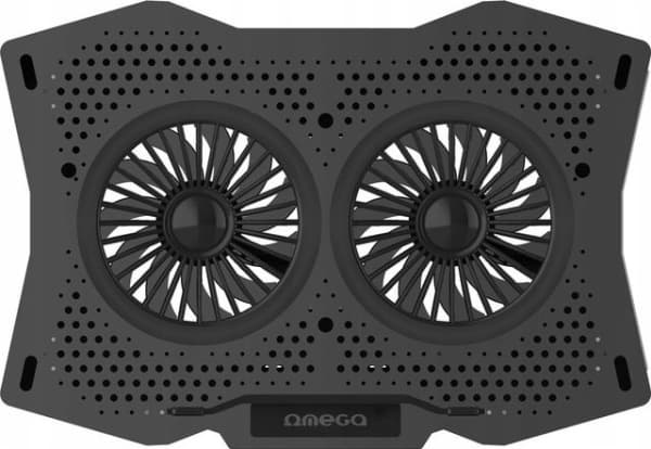 Omega Laptop Cooler Pad for bærbare datamaskiner varebil 10 til 18 tommer, 410*280*34 mm - 2 vifter - 6,5 til 45 grader tilt
