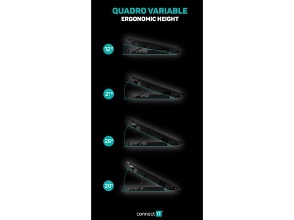 Connect IT CCP-1910-BK, 39,6 cm (15.6"), 2 stykker, 12,5 cm, Rullefelt, 1000 RPM, 76 cfm