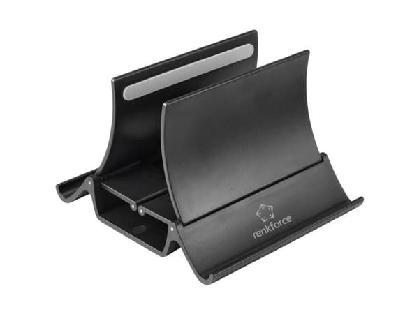 Renkforce RF-5043392, Laptop & tablet stand, Black, Acrylonitrile butadiene styrene (ABS), Silicone, 29.5 cm (11.6"), 39.6 cm (15.6"), 25.9 cm (10.2" musta