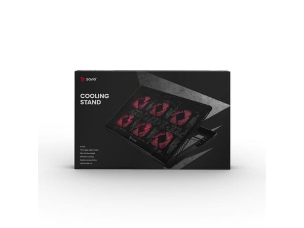 Savio Laptop cooling pad 6 backlit fans 2000 RPM COS-01, 43,9 cm (17.3"), 5 kg, 6 stykker, 7 cm, 7 cm, 7 cm