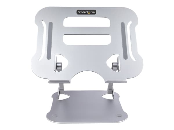 StarTech.com Laptop Stand for Desk, Ergonomic Laptop Stand Adjustable Height, Aluminum, Portable, Supports up to 22lb (10kg), Foldable Laptop Holder