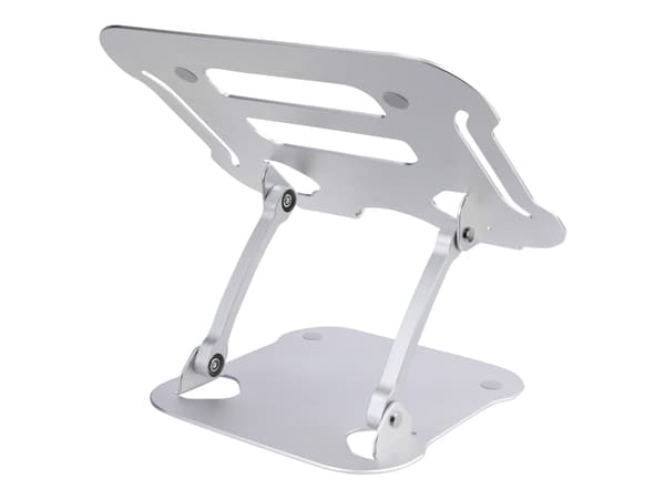 StarTech.com Laptop Stand for Desk, Ergonomic Laptop Stand Adjustable Height, Aluminum, Portable, Supports up to 22lb (10kg), Foldable Laptop Holder